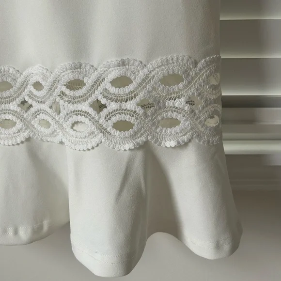 Lulus Midi Dress In the Name of Love White Crochet Lace Trumpet Bridal Small - Picture 8 of 14